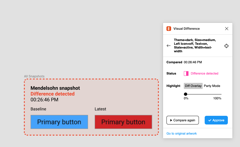 Screenshot of the Visual Difference plugin