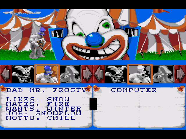 screenshot of the game Clayfighter